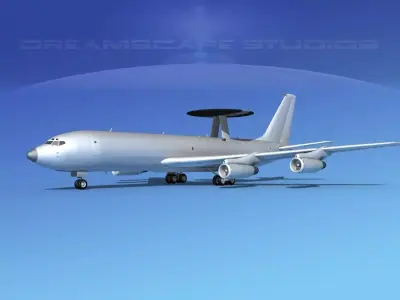 Boeing E-3B AWACS Bare Metal 3D model