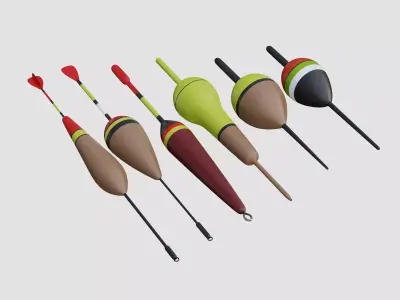 Fishing Floats Subdivision Ready for Film Low-poly 3D model