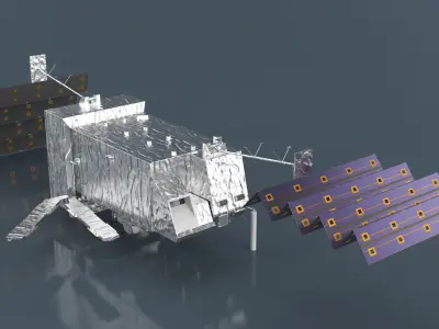 Weather Satellite with Solar Panels 3D model