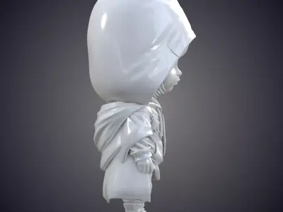 Chibi Hooded Wanderer Stylized 3D Print Miniature PM-505 3D print model