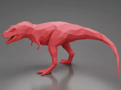 T-Rex 9 lowpoly 3D Print Low-poly 3D model