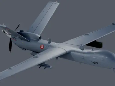 ANKA UAV - Rigged Low-poly 3D model