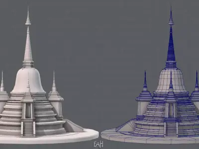 Pagoda V02 Low-poly 3D model