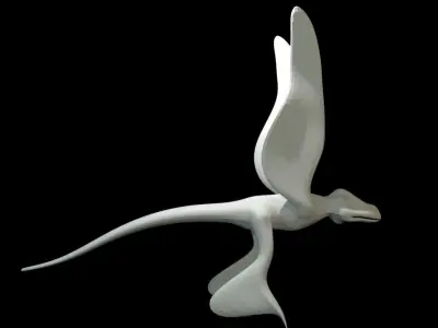 Low-poly MicroRaptor flying dinosaur Low-poly 3D model