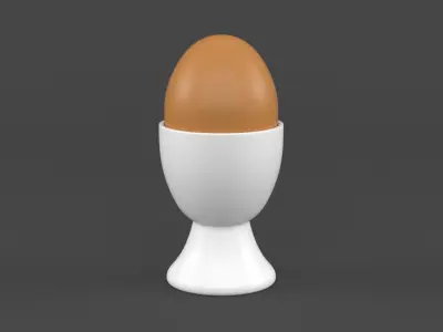 Egg Cup with Brown Egg 3D model