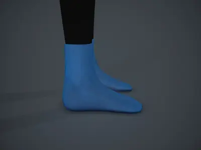 Blue Socks Style 4 Low-poly 3D model