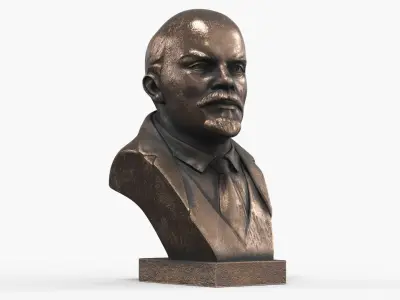 Bust of Lenin Soviet Revolutionary Bronze 3D model