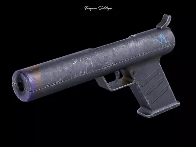 Vanguard Pistol PBR  Low-poly 3D model