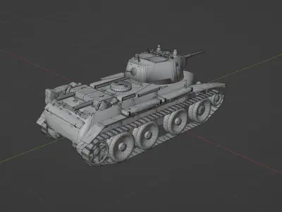 BT7 tank Low-poly 3D model