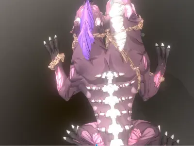 HYBRID Monster Double Head Hyena Dog IDLE Attack 3D model