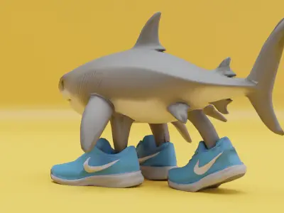 Tralalero Tralala Italian brainrot Low Poly Character Low-poly 3D model