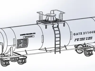GATX Railway Freight Tank 3D model
