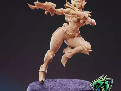 Dark Space Elves - Witches - Pose 4 3D print model