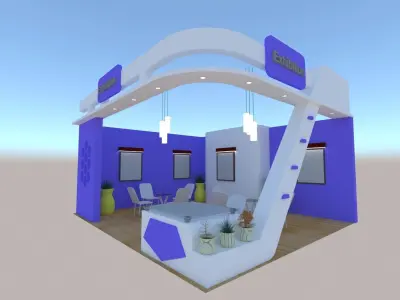 Modern exhibition stall 3D model