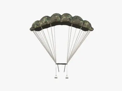 Parachute A11 Forest Camouflage - Character Accessories Design Low-poly 3D model