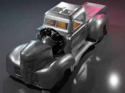 Airplane Engine Truck Low-poly 3D model