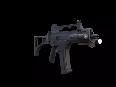 Modern Tactical SMG Game Ready 3D Model Low-poly 3D model