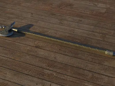 Banished Knights Halberd from Elden Ring Free low-poly 3D model