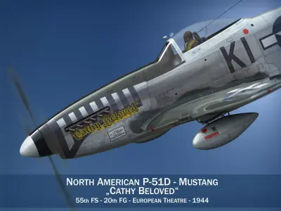 North American P-51D Mustang - Cathy Beloved 3D model
