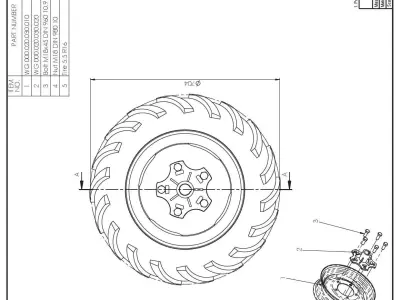 Agricultural Wheel hub 5xR16 Low-poly 3D model