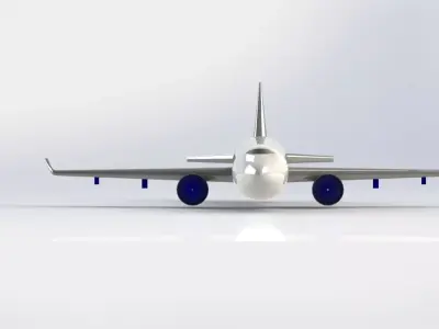 ModernPassengerAirplaneCAD3DPrint Low-poly 3D model