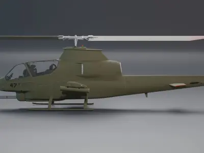 AH-1s MOD Cobra - Attack Helicopter 3D model