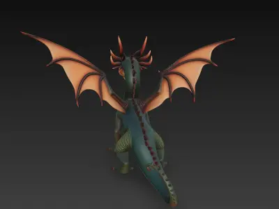 Dragon Realistic 3D Model Basic - Low Poly Realistic Low-poly 3D model