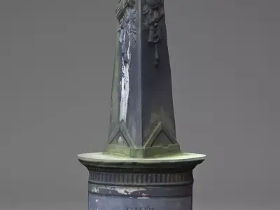 3D Scanned Tombstone - 03 Low-poly 3D model