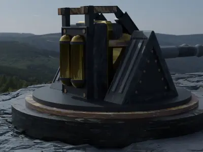 Simple Cannon Low-poly 3D model