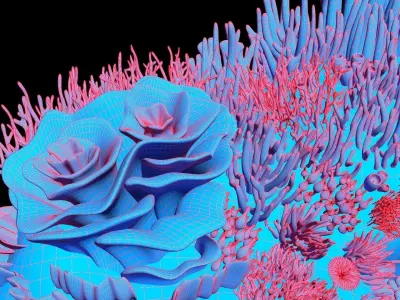 3D Underwater Coral Reef Habitat Ocean  3D model