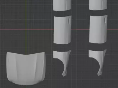 Mercedes-Benz AMG C63 2016 parts Free 3D model