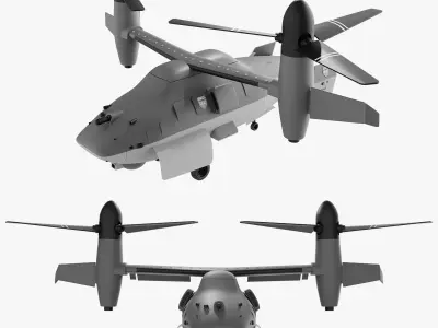 Military Tiltrotor Transport Aircraft 3D model