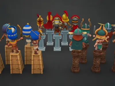 Warrior Pack Three Tribes Low-poly 3D model