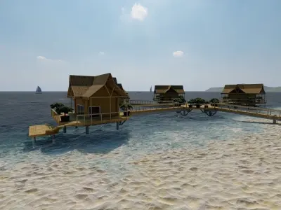 Hotel Beach 3D model