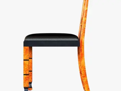 Otto Schulz rare walnut neoclassical chair 3D model