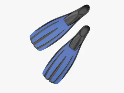 Flippers pair of swimming fins Low-poly 3D model