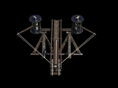 Medieval Siege Weapon - Big Ballista Low-poly 3D model