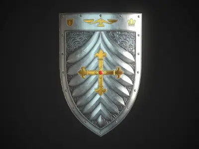 Knight Shield 09 Low-poly 3D model