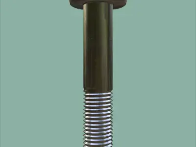 Steel Stained M12 Bolt Allen Pan Head 3D Model 3D model