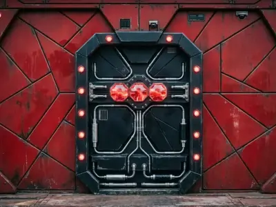 Sci-Fi Industrial Door Low-poly 3D model