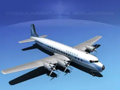 Douglas DC-7C Sabena 3D model