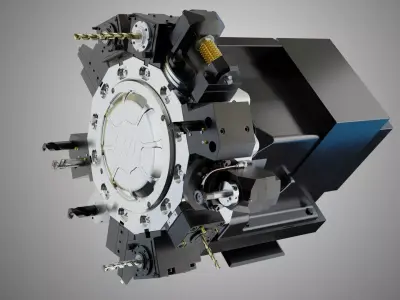 Power Tool Turrets for CNC Lathe 3D model