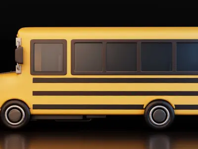Low Poly School Bus Low-poly 3D model purchase