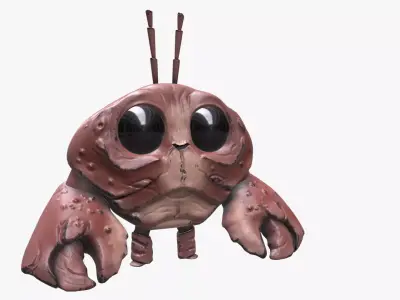 Cartoon Mr Crab Low-poly 3D model