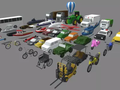 Low Poly Vehicle Pack 01 Low-poly 3D model