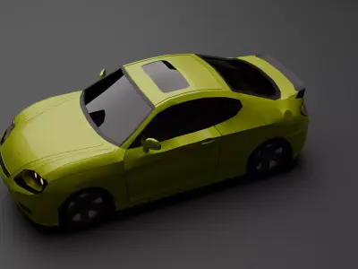 Low Poly Asian sports coupe Game Ready Vehicle FBX OBJ STL Low-poly 3D model