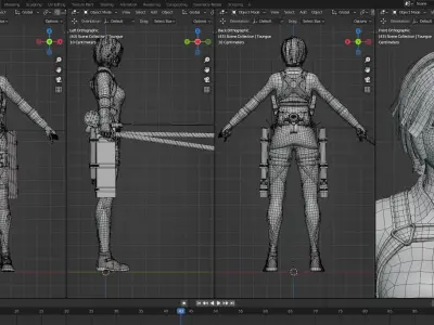 Mikasa Ackerman - Attack on titan Season 4 Part 2 Low-poly 3D model