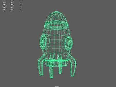 Low Poly Cartoonic Rocket 3d model Free low-poly 3D model