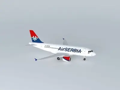 Air Serbia Airbus A319 3D model