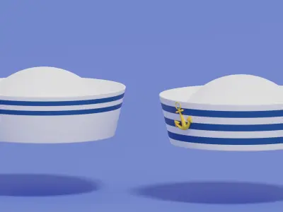 Navy Sailor Hat 3D model